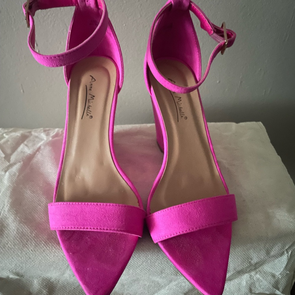 Pink Suede Wedge Sandal - Size 7